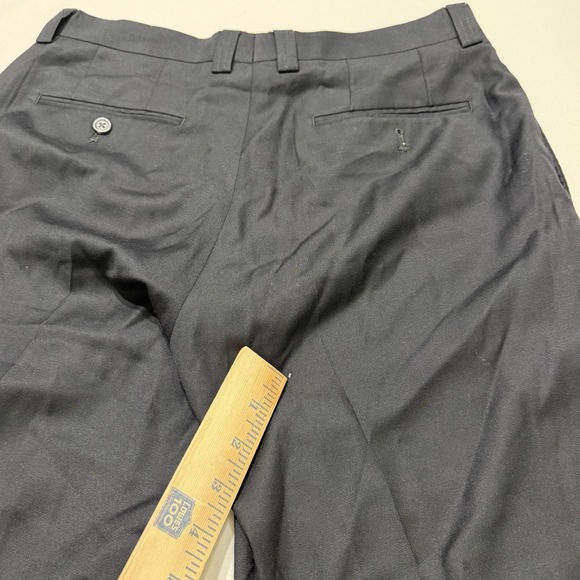 Lauren Ralph Lauren Wool Cashmere Dress Pants Mens Black Flat Front *Defects* - Picture 8 of 14